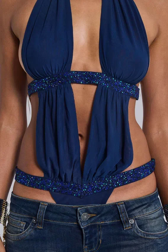 6AM Cut Out Bodysuit in Midnight