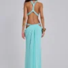 6AM Cut Out Maxi Dress in Turquoise