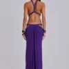 6AM Cut Out Maxi Dress in Violet