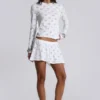 Aerea Burnout Polkadot Long Sleeve Mist Top