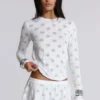 Aerea Burnout Polkadot Long Sleeve Mist Top