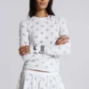 Aerea Burnout Polkadot Long Sleeve Mist Top