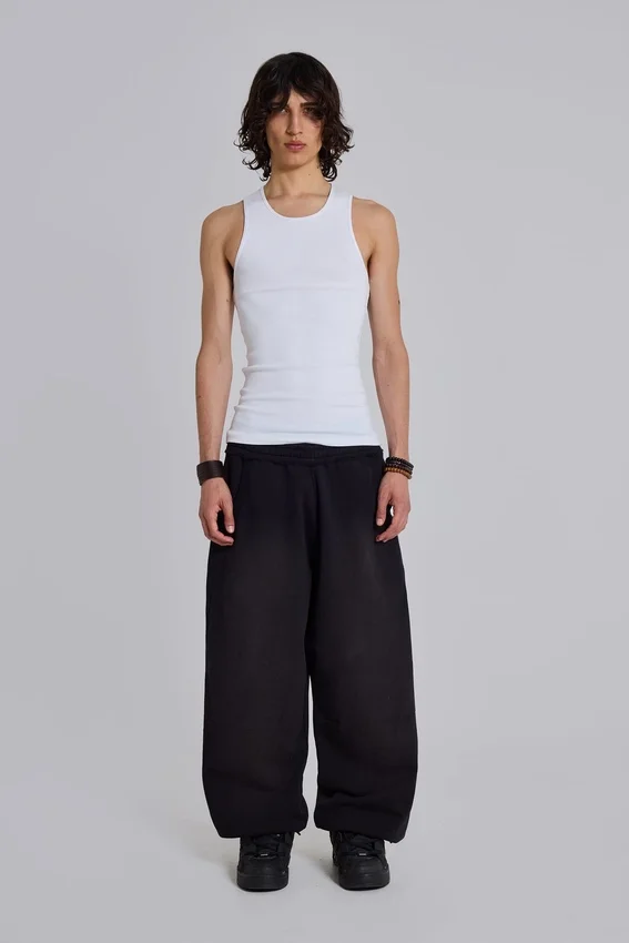 Black Baggy Cuffed Monster Joggers