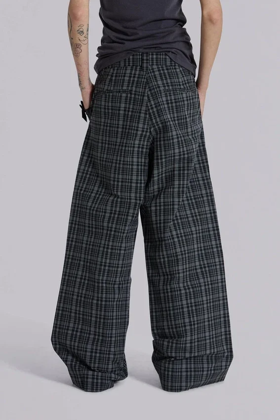 Black Check Goliath Suit Trousers