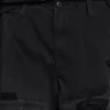 Black Distressed Beach Cargo Shorts