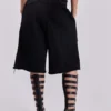 Black Distressed Monster Shorts