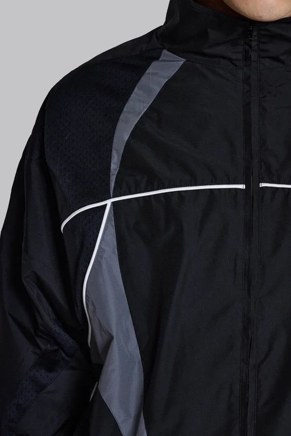 Black Panelled Vapor Jacket