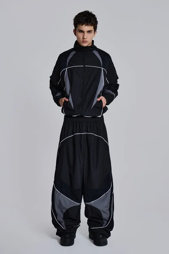 Black Panelled Vapor Joggers