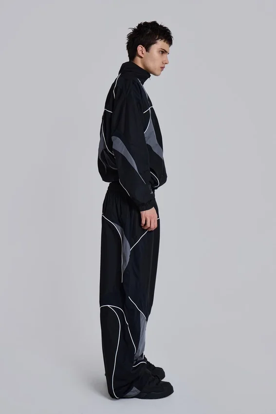 Black Panelled Vapor Joggers