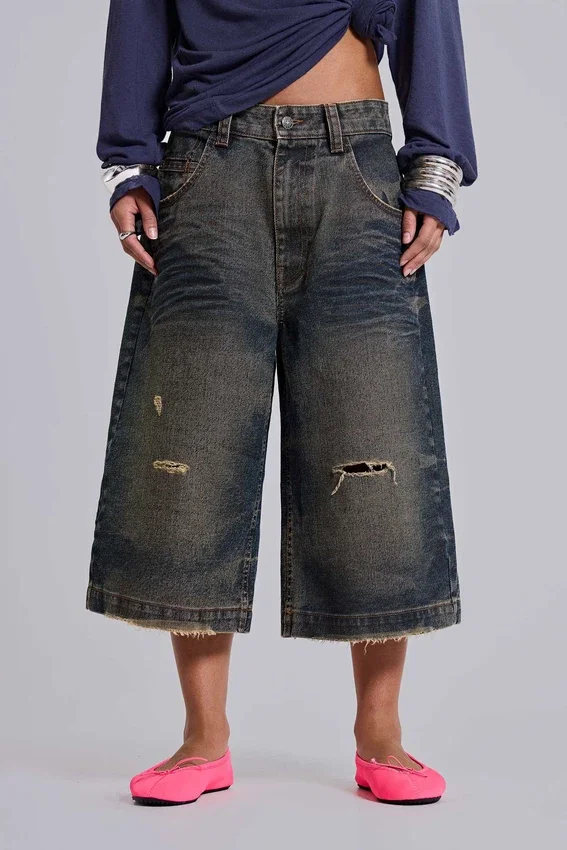Blue Cinch Back Colossus Jorts