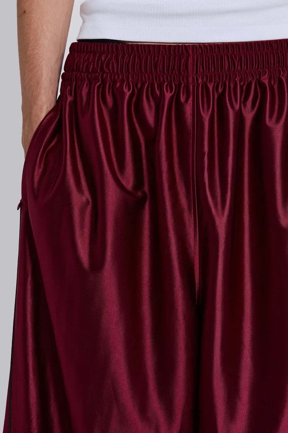Burgundy Metallic Vapor Joggers