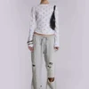 Cleo Distressed Slouchy Bootcut Jogger