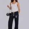 Cleo Slouchy Bootcut Jogger in Black
