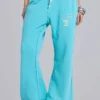 Cleo Slouchy Bootcut Jogger in Turquoise