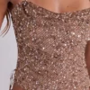 Deva Sequin Knit Corset Top in Sand