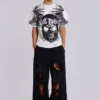 Distressed Black Baggy Monster Joggers