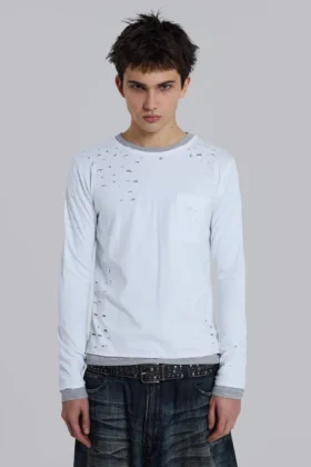 Distressed Double-Layered Waffle Top