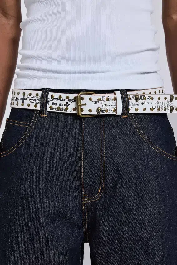 Divinity Studded White Belt