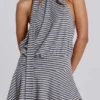 Enya Backless Mini Dress in Steel