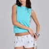 Evaryn Backless Twist Top in Turquoise
