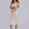 Fioretta Studded Lace Midi Skirt