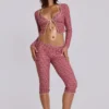 Freda Gingham Swim Capri Trousers