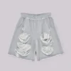 Grey Distressed Monster Shorts