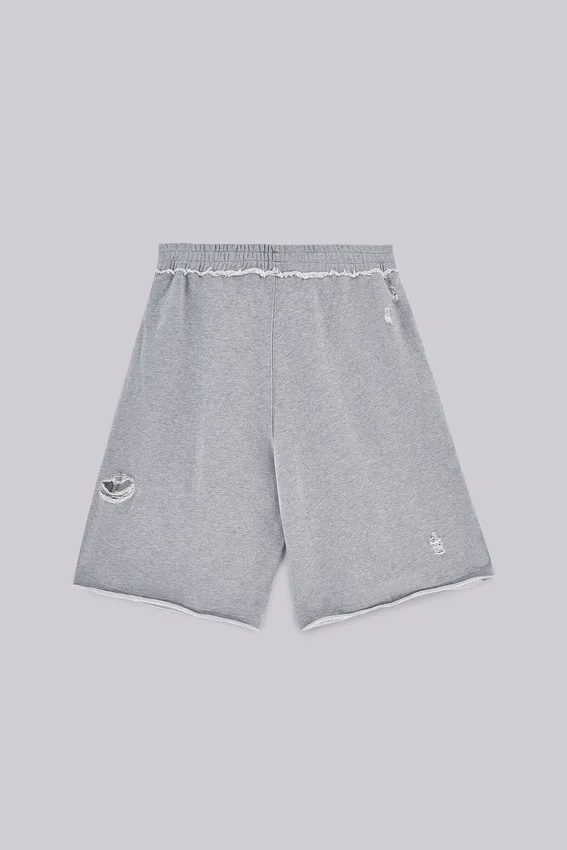 Grey Distressed Monster Shorts