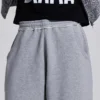 Grey Marl Cuffed Baggy Monster Joggers