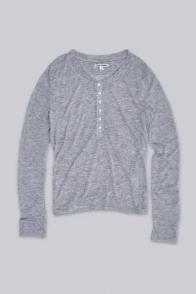 Grey Marl Haze Henley Top