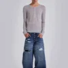 Grey Marl Haze Henley Top