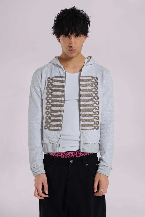 Grey Marl Military Monster Hoodie