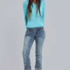 Hand-Beaded Bootcut Cooper Jeans