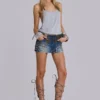Hena Studded Denim Mini Skirt