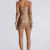 Idol Metallic Bandage Mini Dress in Bronze