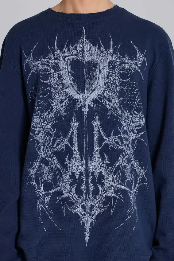 Kasper Digi Waffle Navy T-Shirt