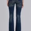 Kelsey Low Rise Skinny Bootcut Jeans in Dark Wash