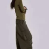 Khaki Parachute Cargo Pants
