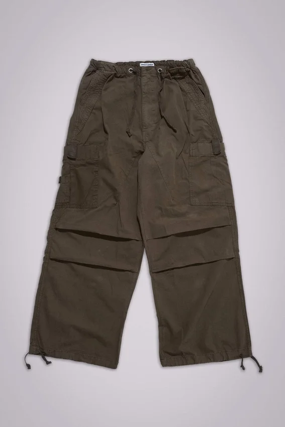 Khaki Parachute Cargo Pants