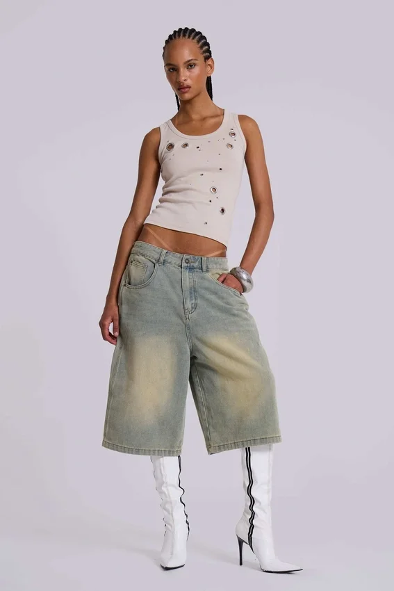 Light Wash Jumbo Jorts