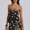 Lola Strapless Mini Dress in Polkadot Stripe