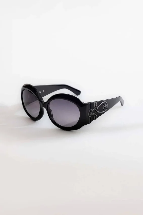Majorette Oversized Round Sunglasses in Black