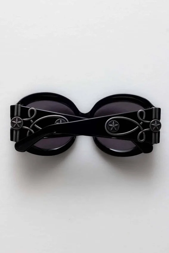 Majorette Oversized Round Sunglasses in Black