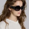 Majorette Oversized Round Sunglasses in Black