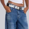 Nailed Studded Colossus Jeans in Mid Blue Wash