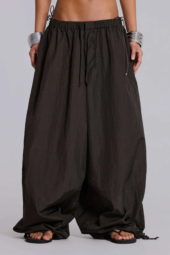 Nexis Nylon Balloon Parachute Pants in Khaki