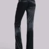 Nivi Chainmail Satin Trousers in Black