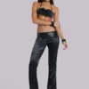 Nivi Chainmail Satin Trousers in Black