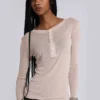 Oatmeal Haze Henley Top
