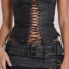 Odile Faux Leather & Suede Mini Skirt